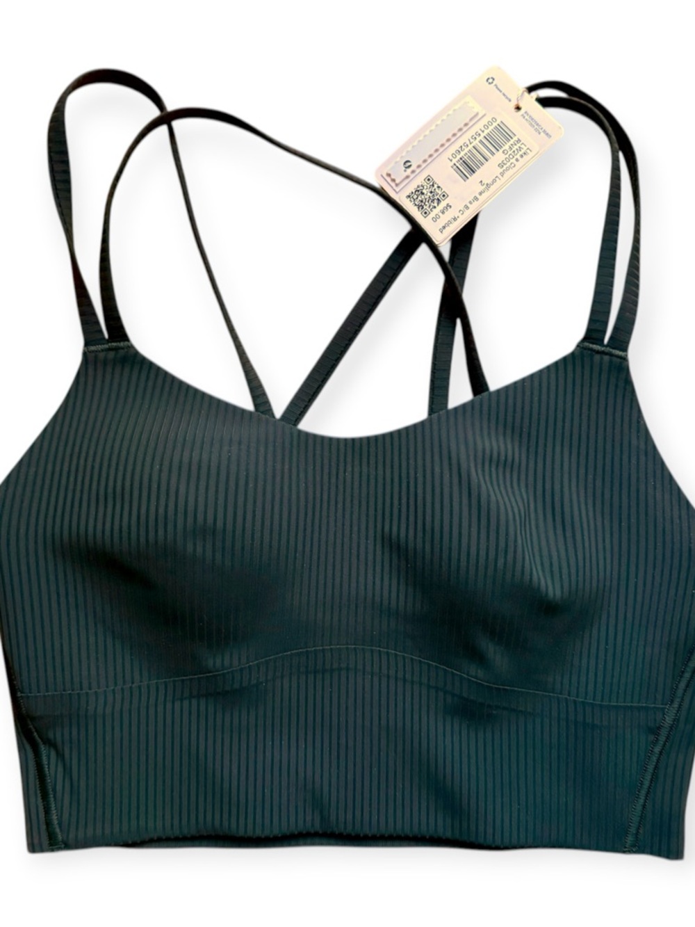 Lululemon NWT New Like a Cloud Ribbed Longline Bra Forest Green Size 2 B/C Cup